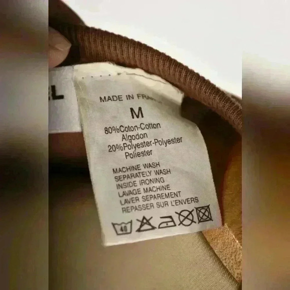 SONIA RYKIEL PARIS Tan Brown Cotton Terrycloth  Cardigan Sweater Medium France - Picture 10 of 13